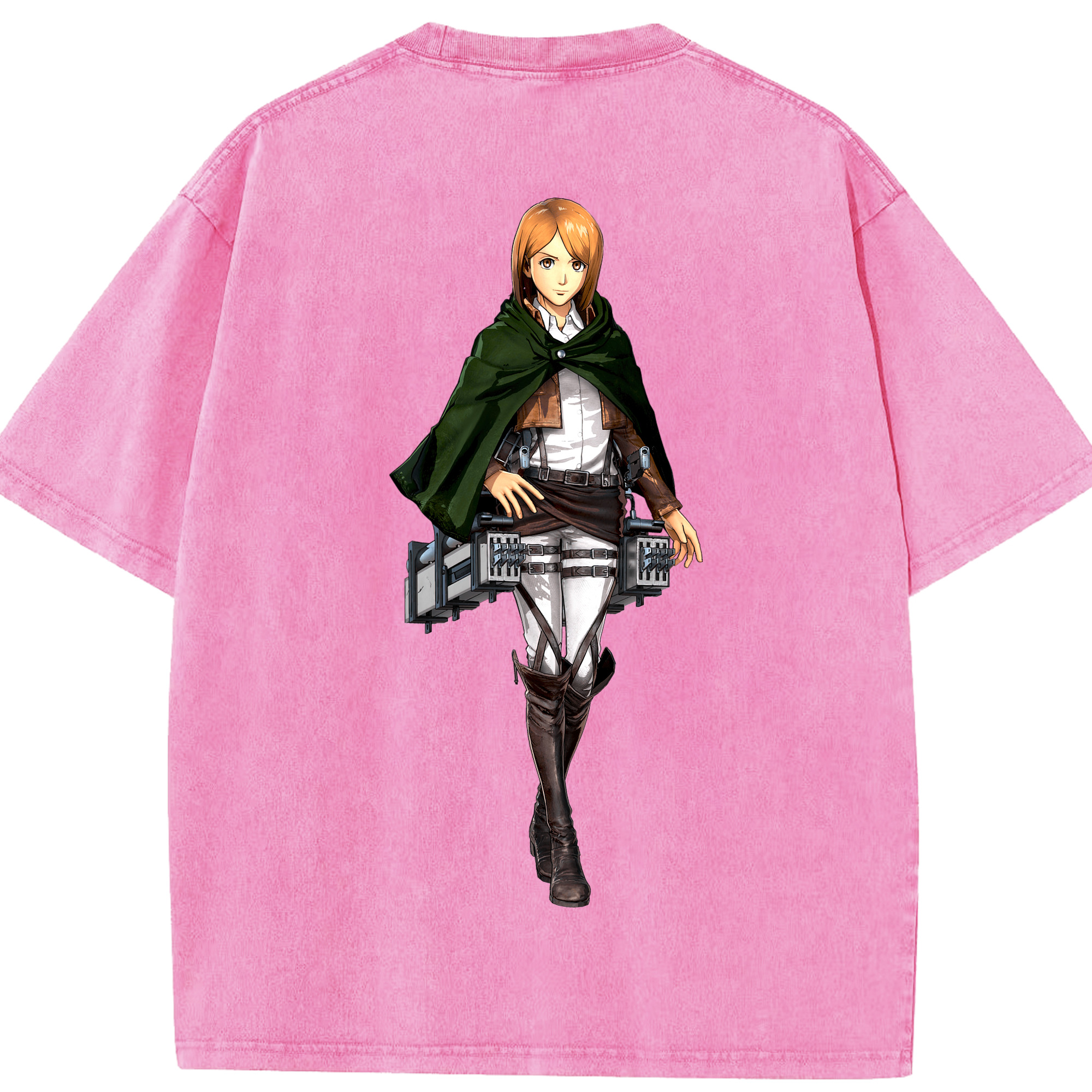 （画像用） 進撃の巨人 ペトラ·ラル Attack on Titan Petra Rall 綿100% ヴィンテージ風 半袖Tシャツ（背面プリント）